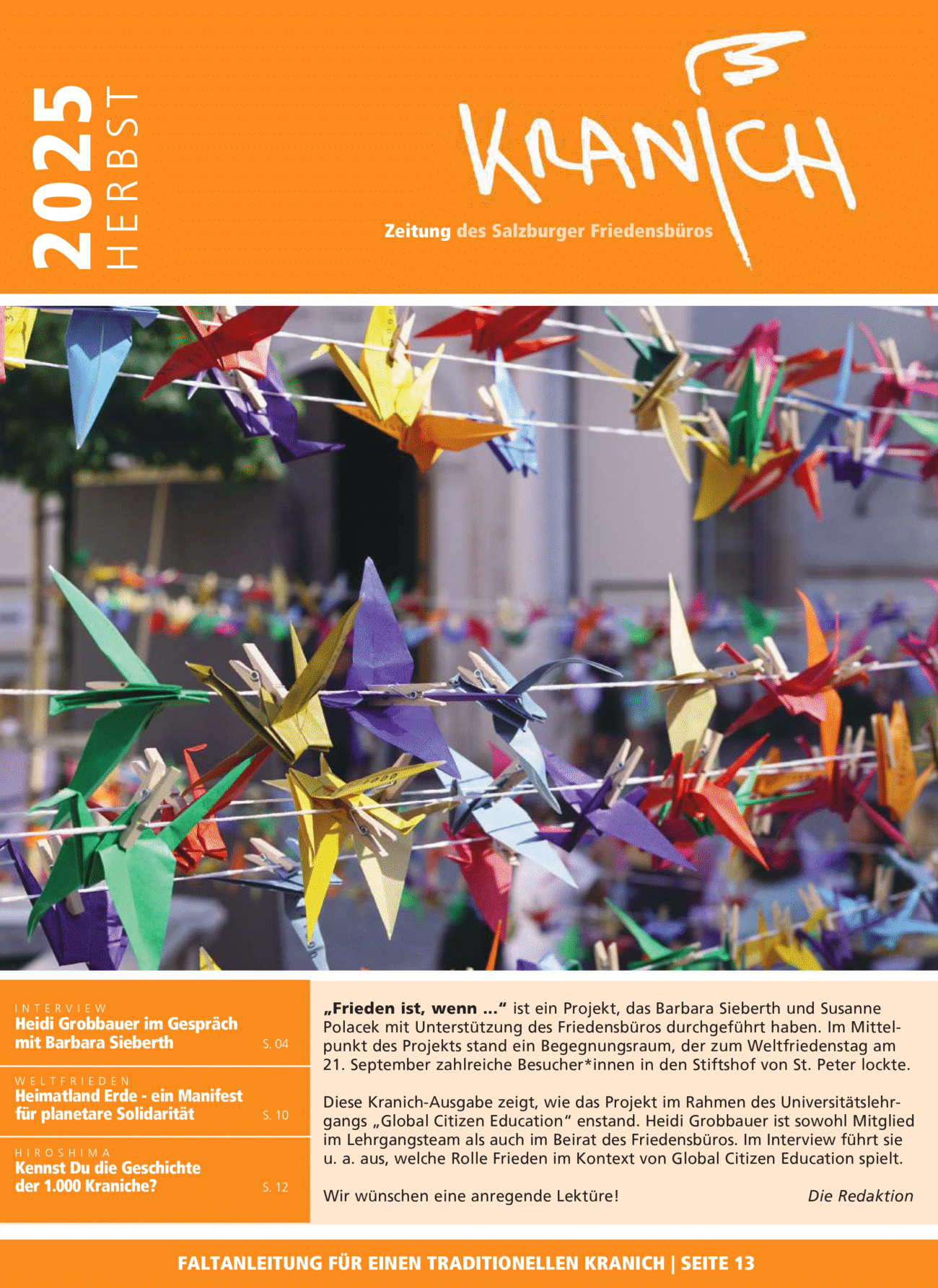 Titelblatt: Kranich 03/2025 - Frieden ist, wenn