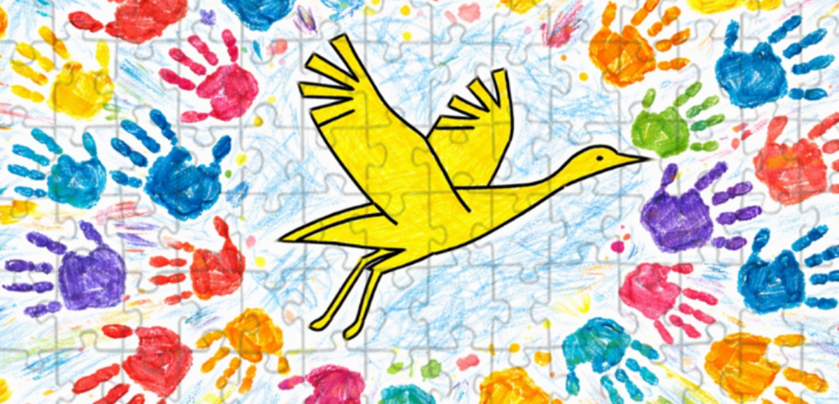 Puzzle mit Friedensbüro Kranich