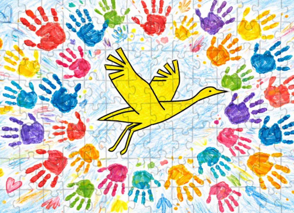 Puzzle mit Friedensbüro Kranich