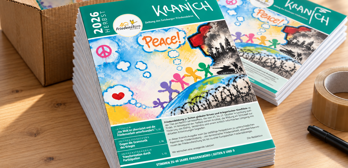 Sujet Kranich 03/2026 Friedensbildung und NeFKÖ-Jahrestreffen