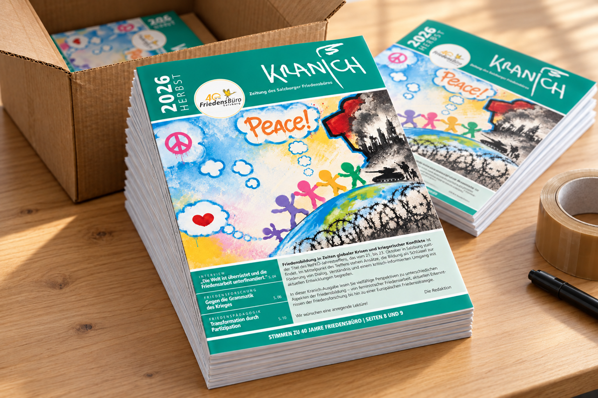 Sujet Kranich 03/2026 Friedensbildung und NeFKÖ-Jahrestreffen
